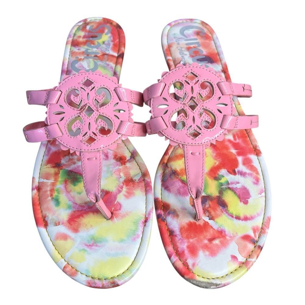 Sam Edelman Circus Clara Flip Flop Sandals size 11M Pink Patent Flat Thong Shoe